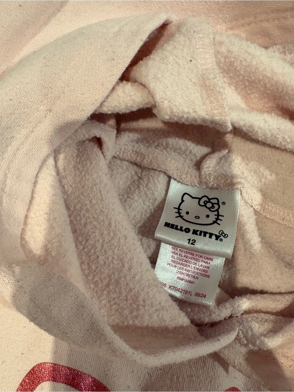 3/15$ Hello Kitty Light Pink Hoodie with Sequin Pocket - Picture 2 of 2